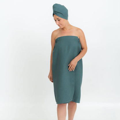 Women's Spa Wrap Towel with Velcro and Elastic