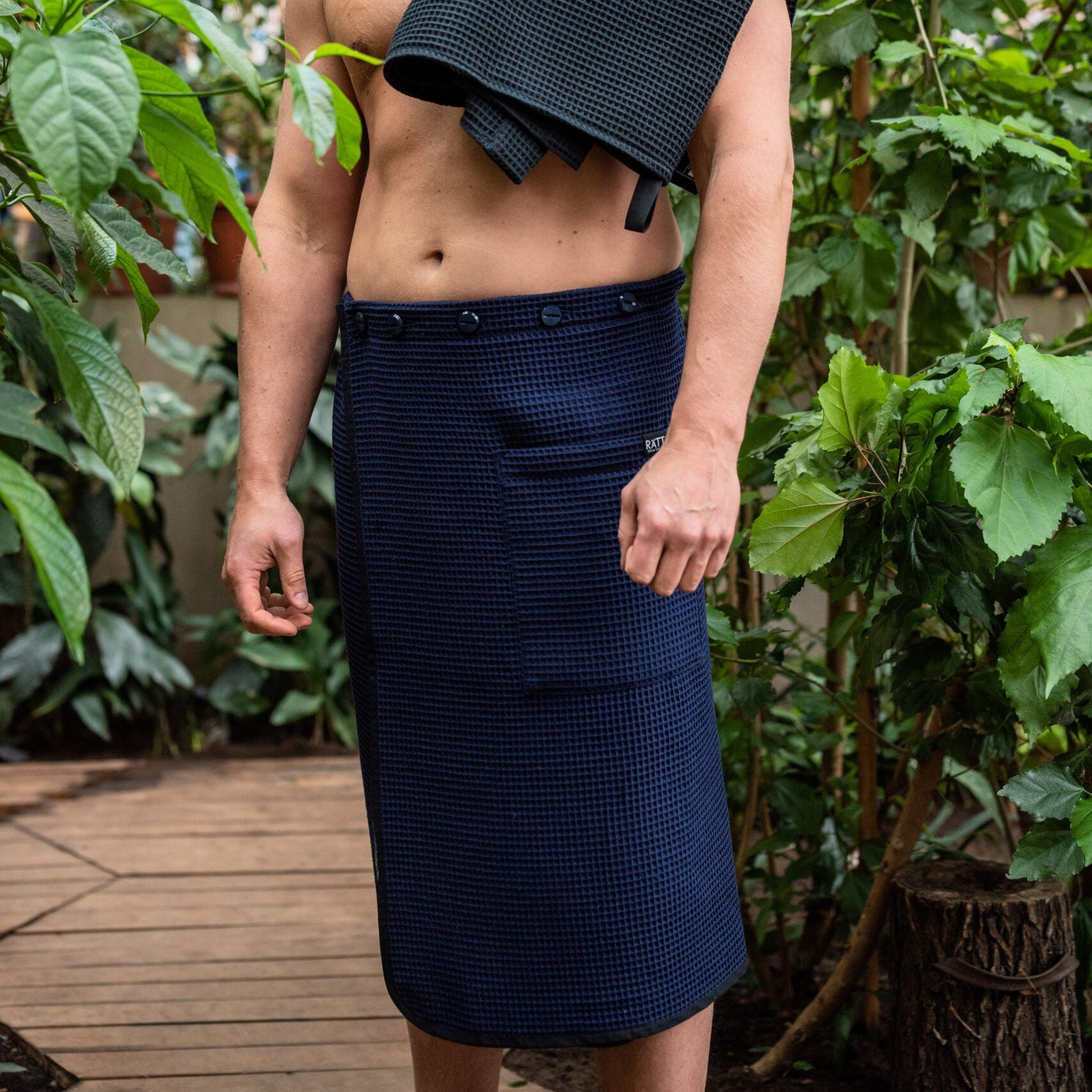 Spa Wrap for Men - Cotton Waffle