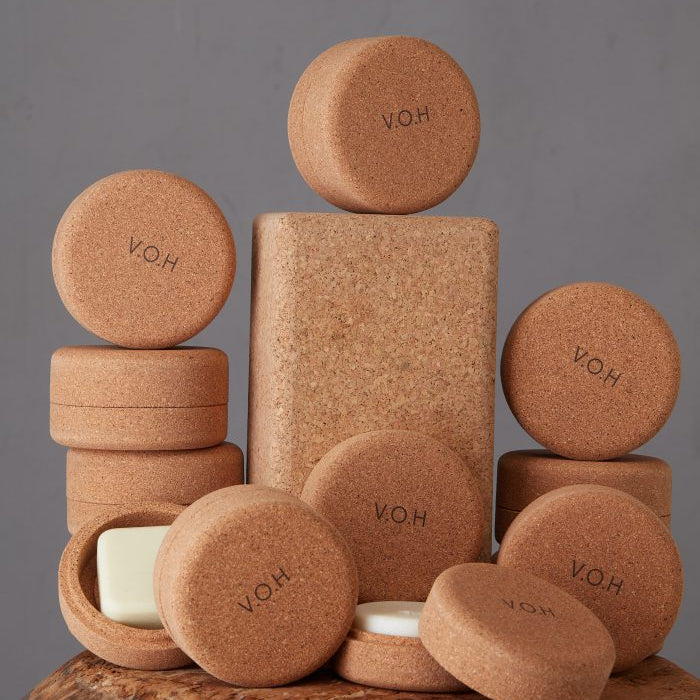 Solid Hair-Care Set with Corkwood Travel Cases
